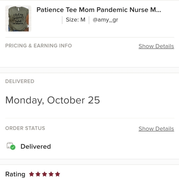 ALMOST SOLD OUT GO TO NEW LISTING Patience Tee Mom Pandemic Nurse Medical Mother - Picture 5 of 7